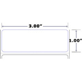 XL PRINT TT LABELS 3.00 X 1.00 1380/ROLL 12 ROLLS/CASE 4" OD/1" CORE, PERF