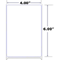 THERMAL TRANSFER LABELS 4.00 X 6.00 1000/ROLL 6 ROLLS/CASE 8" OD/3" CORE, PERF