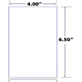 XL PRINT TT LABELS 4.00 X 6.50 900/ROLL  6 ROLLS/CASE 8" OD/3" CORE, PERF