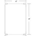 XL PRINT TT TAG 4.00 X 6.00 875/ROLL  6 ROLLS/CASE 8" OD/3" CORE, PERF