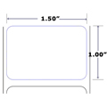 XL PRINT TT LABELS 1.50 X 1.00, 2 ACR, 10,667/ROLL  8 ROLLS/CASE 8" OD/3" CORE, PERF