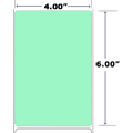 XL PRINT TT LIGHT GREEN LABELS 4.00 X 6.00 1000/ROLL  6 ROLLS/CASE 8" OD/3" CORE, PERF