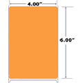 XL PRINT TT ORANGE LABELS 4.00 X 6.00 1000/ROLL  6 ROLLS/CASE 8" OD/3" CORE, PERF