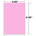 XL PRINT TT PINK LABELS 4.00 X 6.00 1000/ROLL  6 ROLLS/CASE 8" OD/3" CORE, PERF