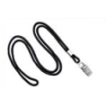 LANYARD, 1/8" ROUND BLACK BULLDOG CLIP 100/PKG (0832-0466)