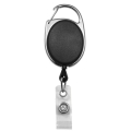 BADGE REEL, WITH CLEAR STRAP, BLACK OPQ, 100/PKG (0832-0398)