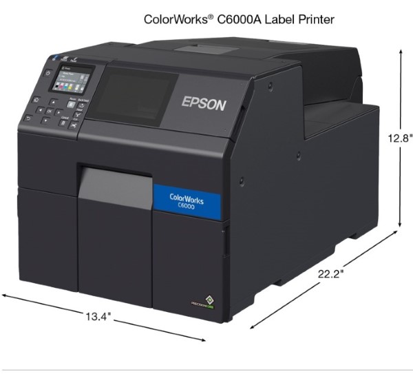 EPSON COLORWORKS CW-C6000P GLOSS 4" INKJET LABEL PRINTER USB/ETHERNET PEELER